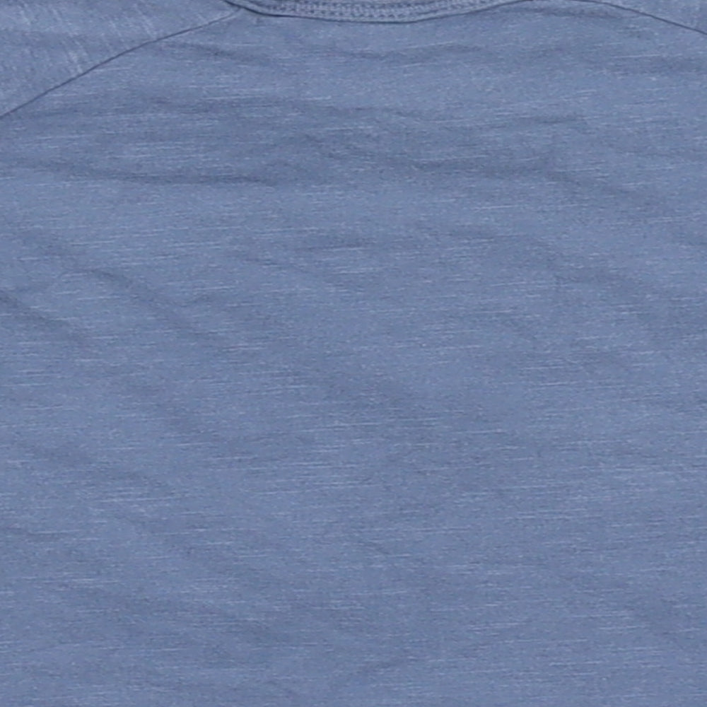 name it Girls Blue Cotton Basic T-Shirt Size 0-3 Months Round Neck Snap - Bunny