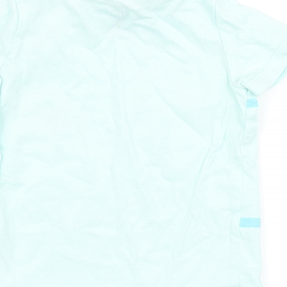 F&F Boys Blue 100% Cotton Basic T-Shirt Size 3-6 Months Round Neck Snap - Let the sun shine