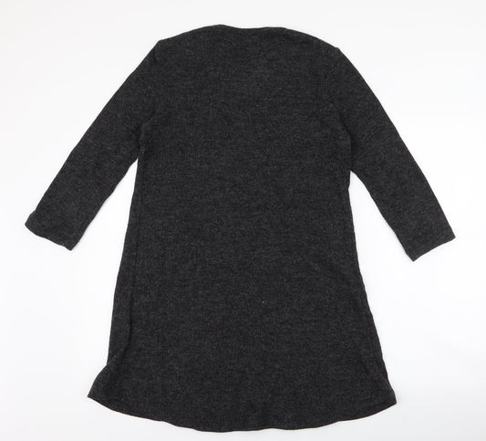 SheIn Womens Grey Polyester Jumper Dress Size S Round Neck Pullover