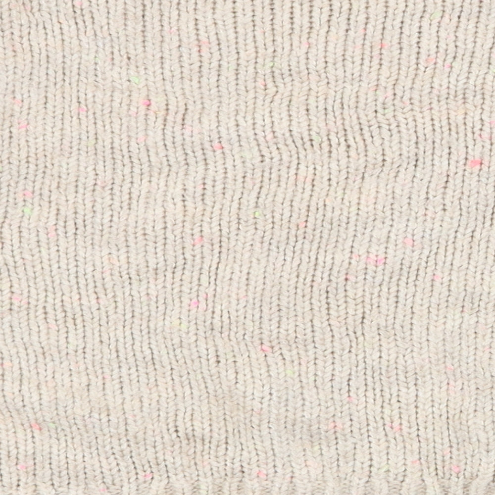 F&F Womens Beige Round Neck Acrylic Pullover Jumper Size 10 - Flecked