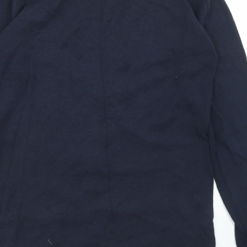 Henbury Womens Blue V-Neck Cotton Cardigan Jumper Size S
