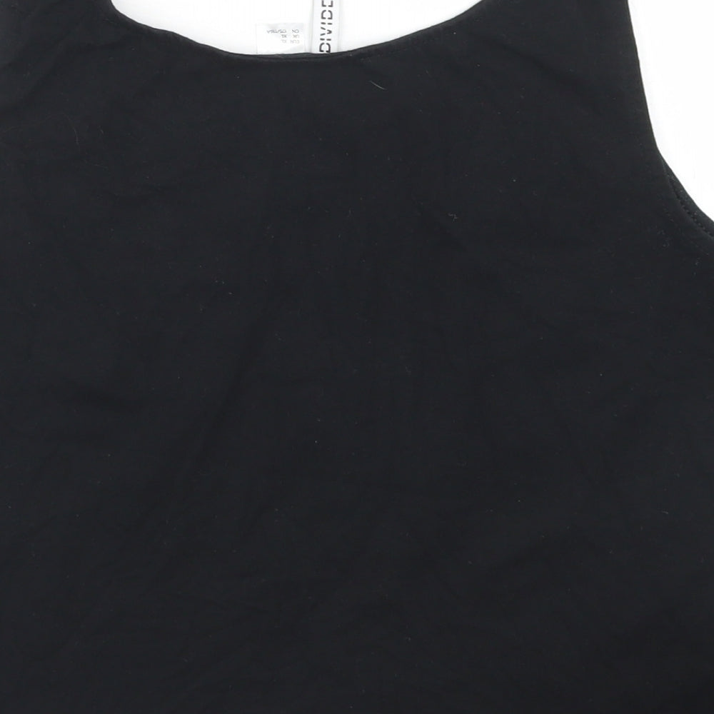 Womens UK Size XL Divided Black Cropped Tank