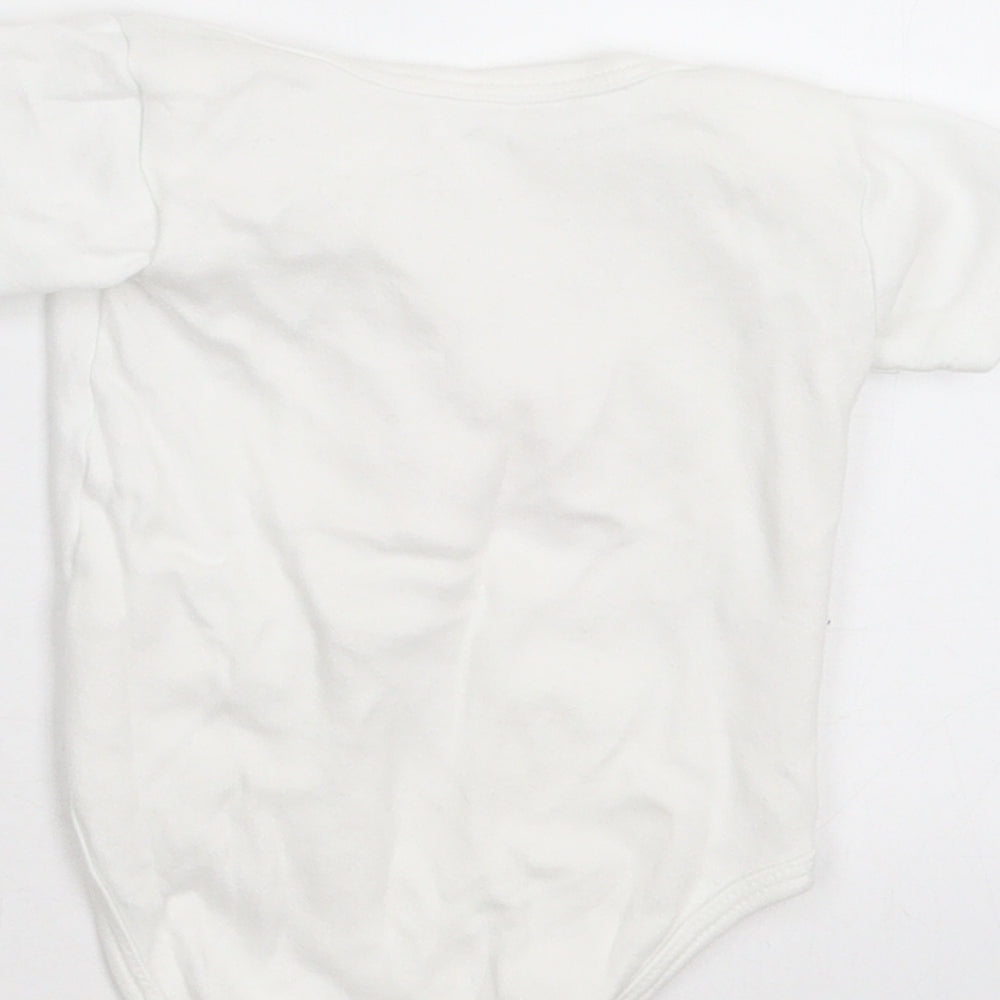 Preworn Baby White Cotton Babygrow One-Piece Size 12-18 Months Button - My First Christmas