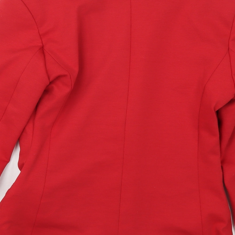 New Look Womens Red Polyester Jacket Suit Jacket Size 8