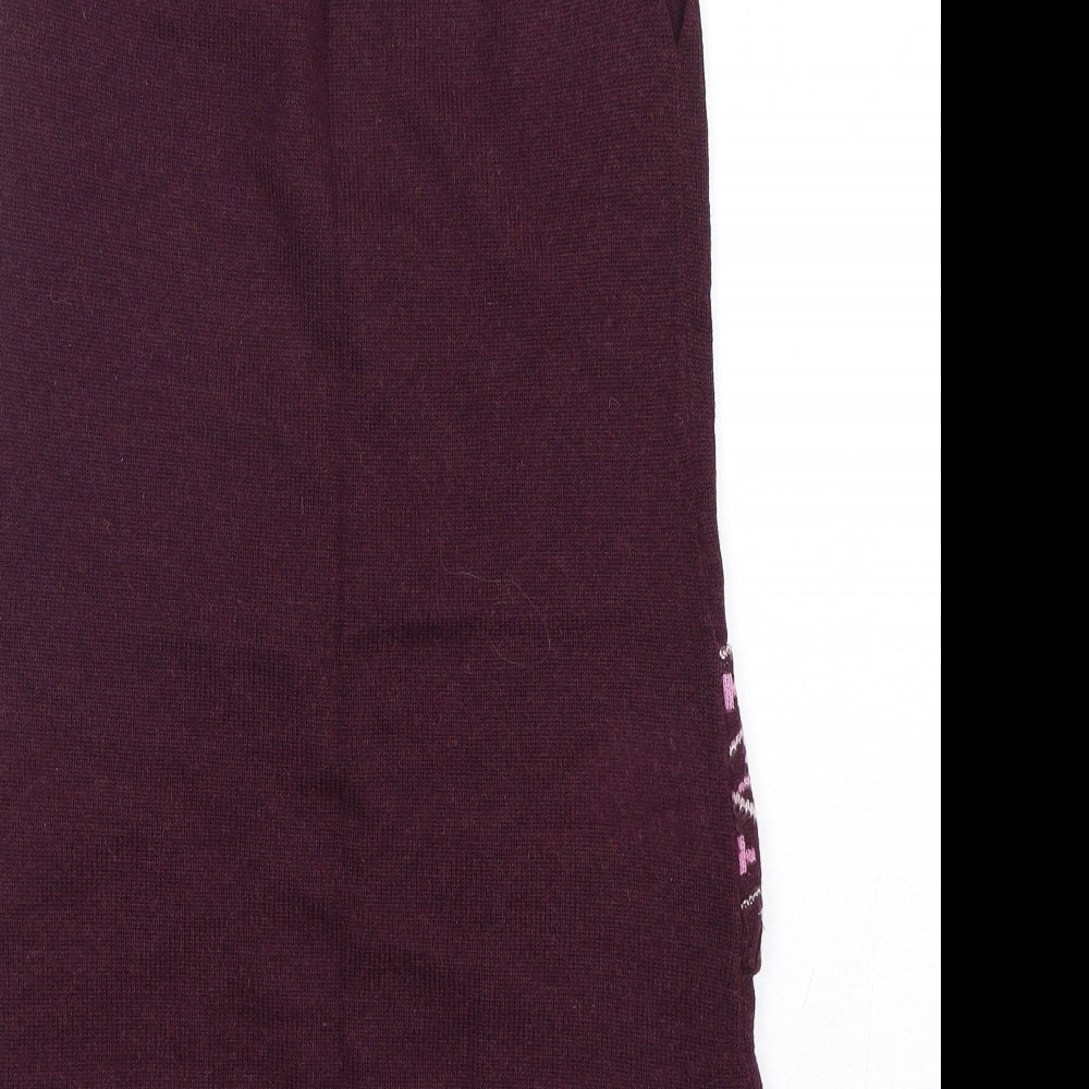 Rosalita Womens Purple Argyle/Diamond Acrylic Jumper Dress Size XS Round Neck Pullover