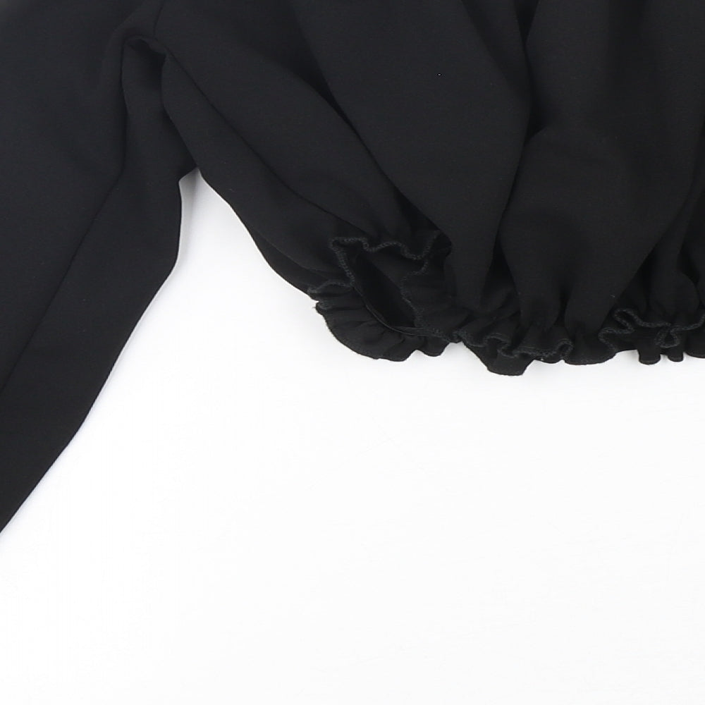 Womens UK Size 8 New Look Black Cropped Blouse
