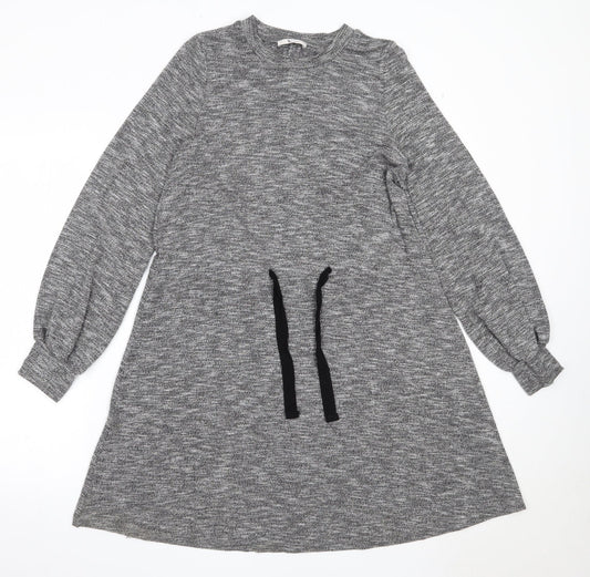 Additional front view of Tu women’s grey viscose fit & flare, size UK 8, round neck