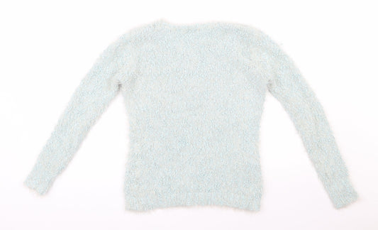 Dixie Womens Green Round Neck Polyester Pullover Jumper Size M