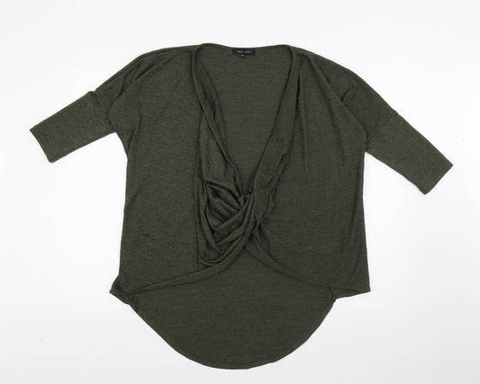 Womens UK Size 10 New Look Green Wrap Blouse