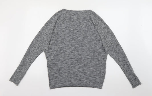 Topshop Womens Grey Round Neck Polyester Pullover Jumper Size 8