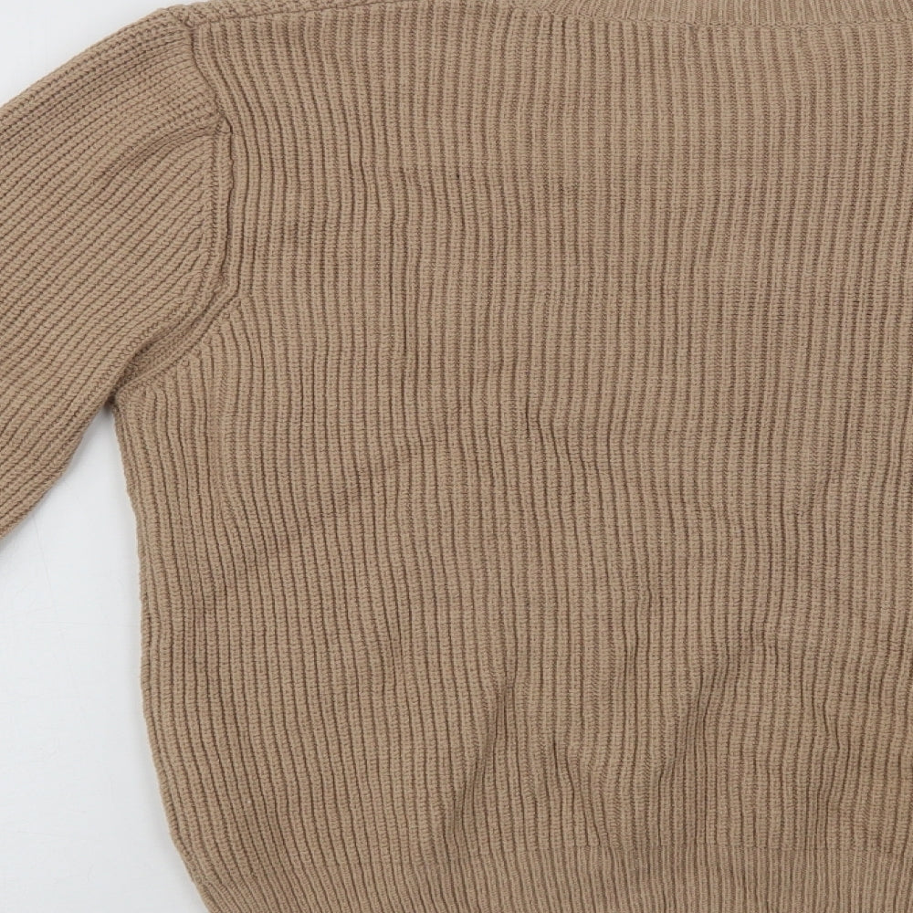 Primark Womens Beige Crew Neck Viscose Pullover Jumper Size 16
