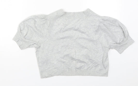 George Womens Grey V-Neck Viscose Cardigan Jumper Size 12