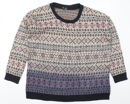 Womens UK Size S Sparkle & Fade Beige Pullover Jumper