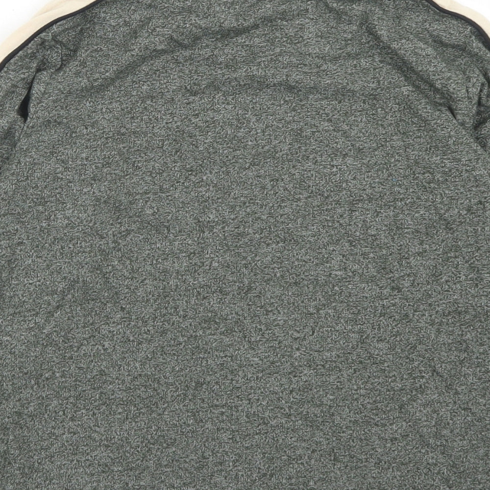 George Boys Green Colourblock Cotton Basic T-Shirt Size 7-8 Years Crew Neck