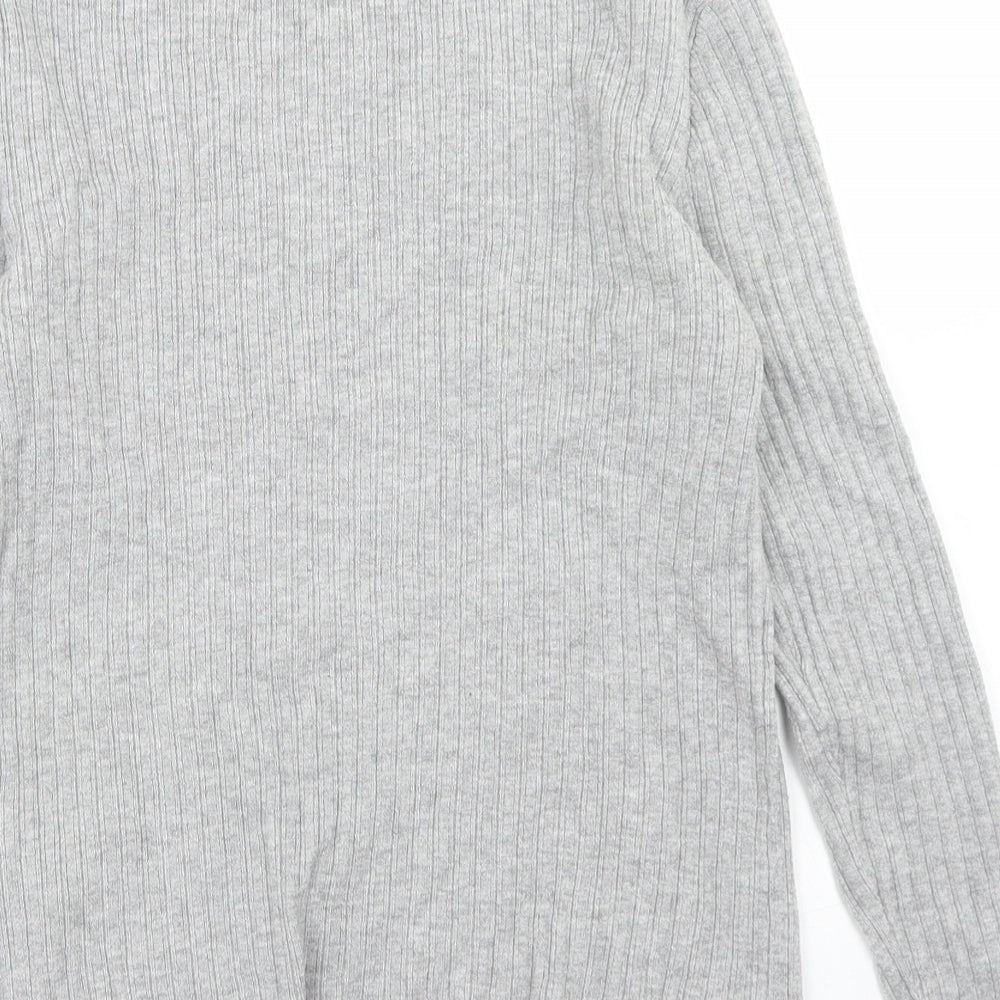 Primark Womens Grey Mock Neck Viscose Pullover Jumper Size L