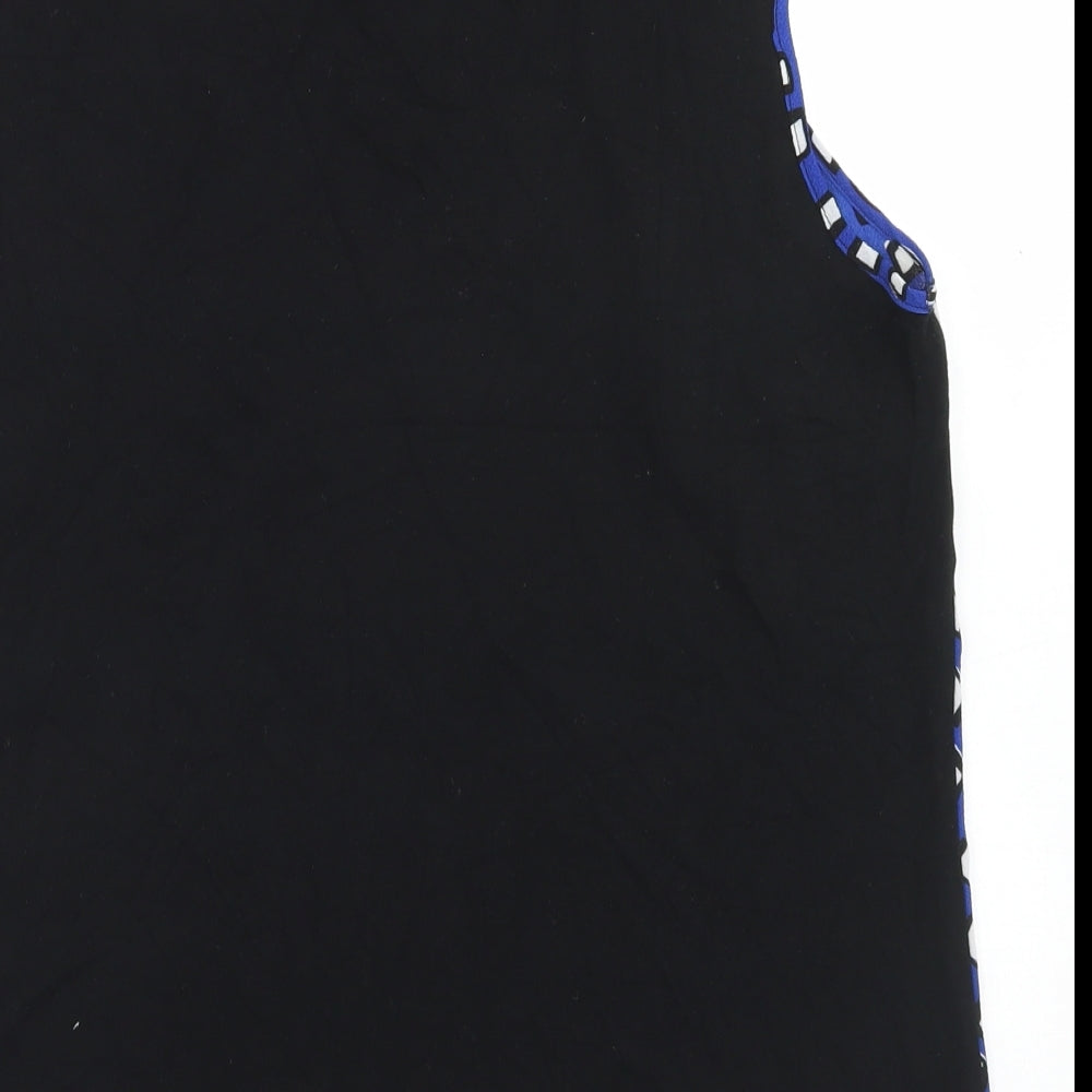 Papaya Womens Blue Argyle/Diamond Polyester Basic Blouse Size 16 Round Neck