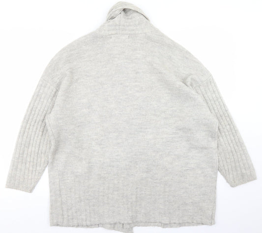 George Womens Beige Collared Acrylic Cardigan Jumper Size M