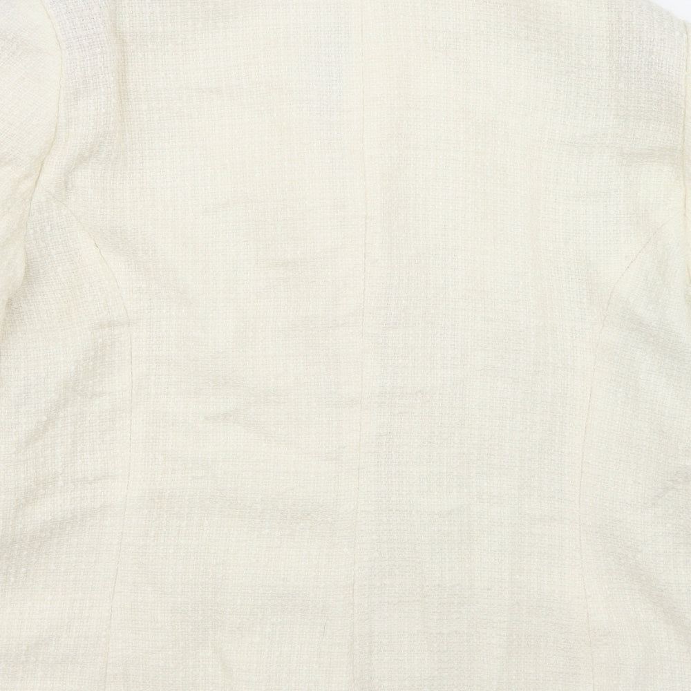 Classics Womens White  Acrylic Jacket Blazer Size 16