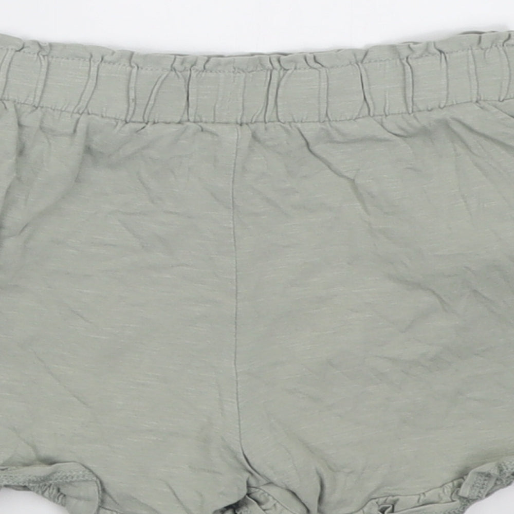 TU Girls Green Cotton Bermuda Shorts Size 11 Years Regular Tie