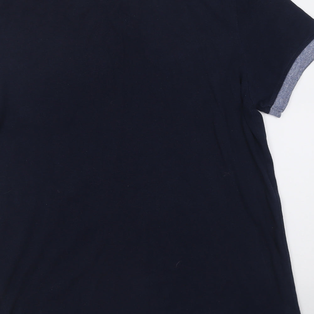 urban jeans Mens Blue Cotton Polo Size L Collared Button