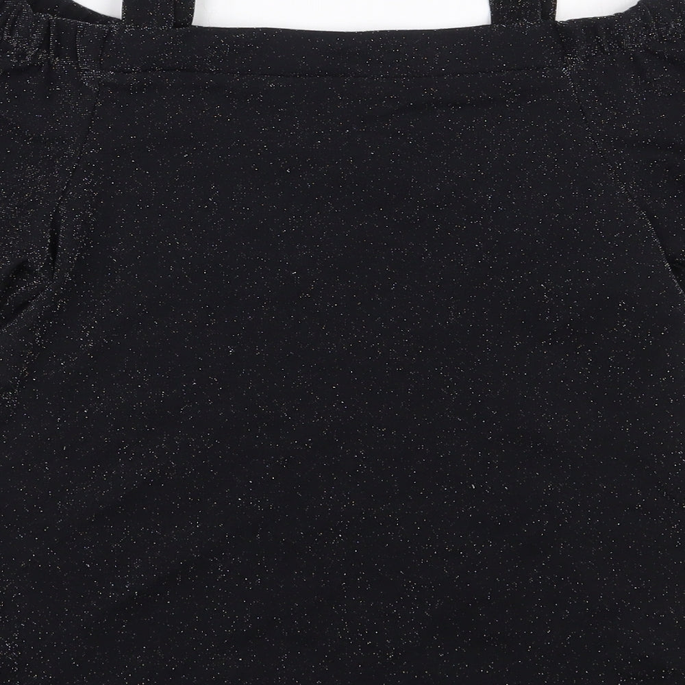 F&F Womens Black Polyamide Basic Blouse Size 8 Off the Shoulder