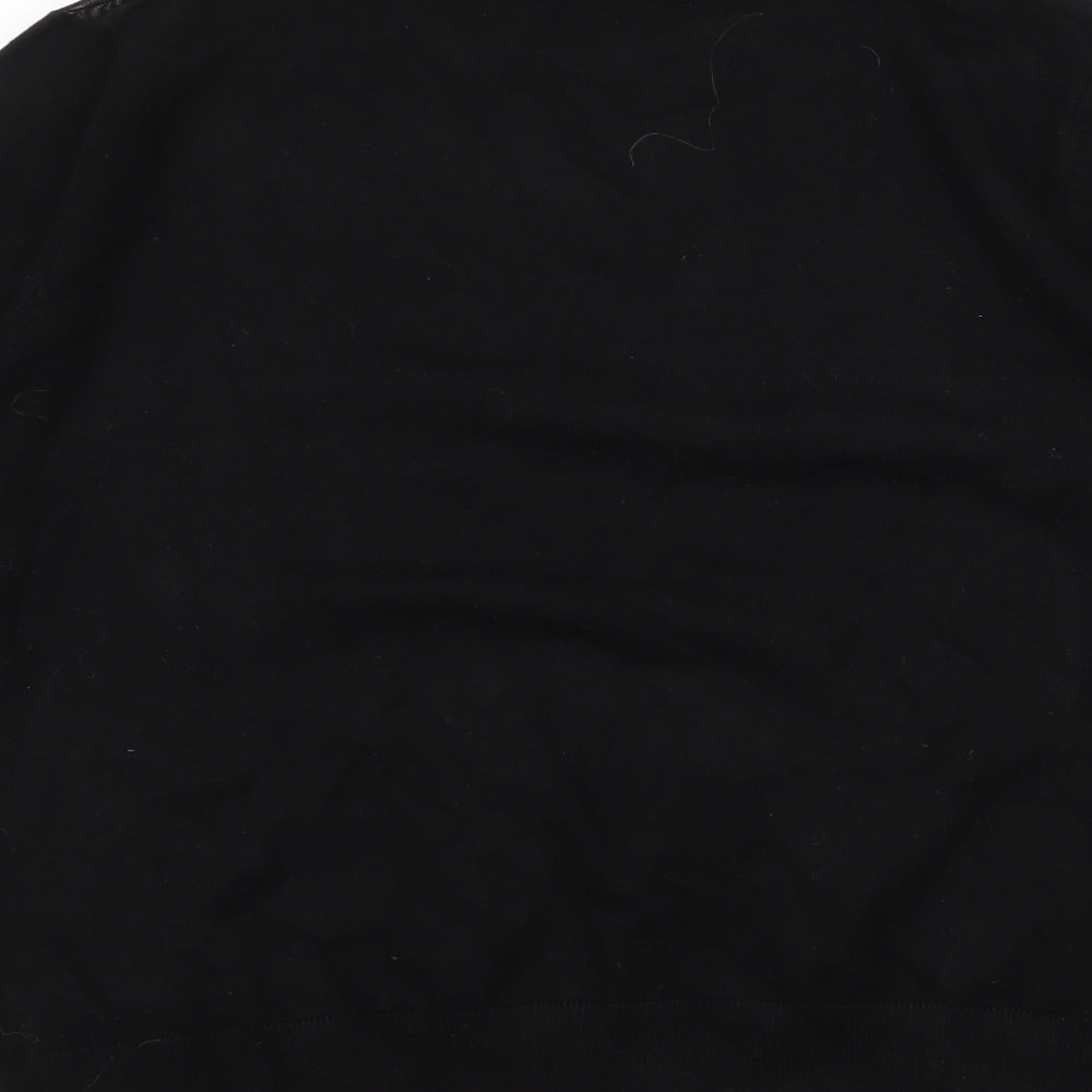 Cable & Gauge Womens Black Round Neck Viscose Pullover Jumper Size M - Mesh Shoulders