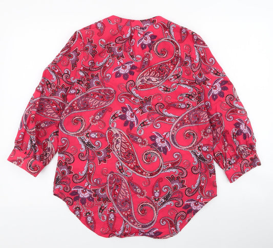 Womens UK Size 6 NEXT Red Basic Button-Up