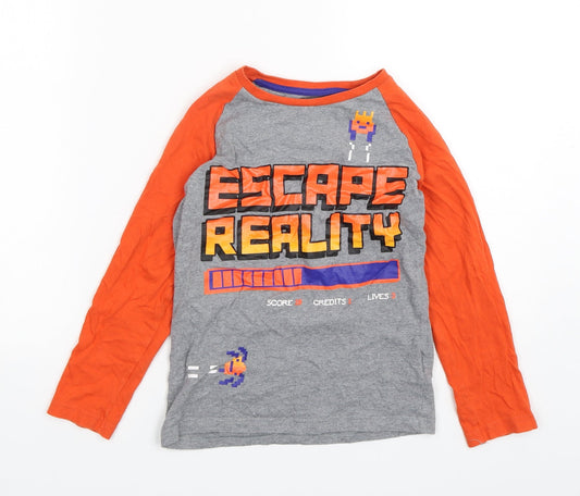 Bluezoo Boys Multicoloured Solid Cotton Pyjama Top Size 7-8 Years Pullover