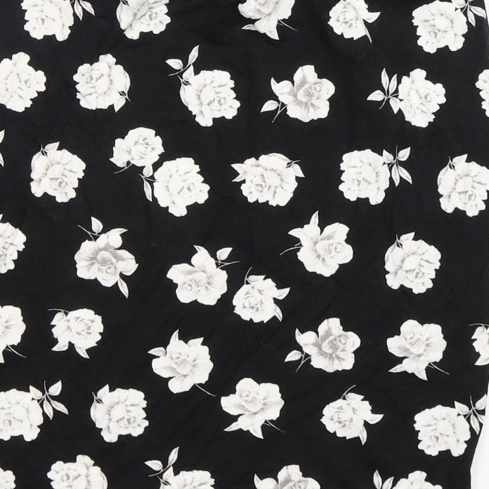New Look Girls Black Floral Polyester Mini Skirt Size 12-13 Years Regular
