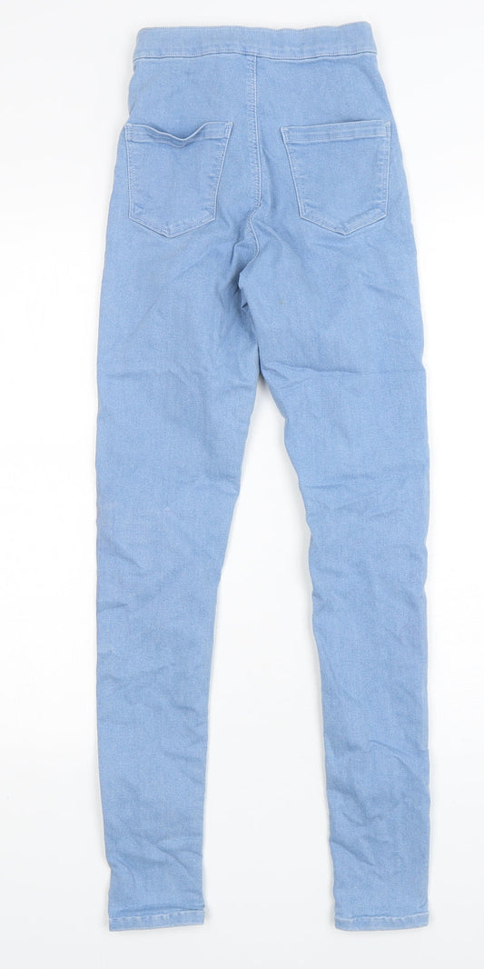 Topshop Womens Blue Polyester Skinny Jeans Size 26 in L32 in Regular