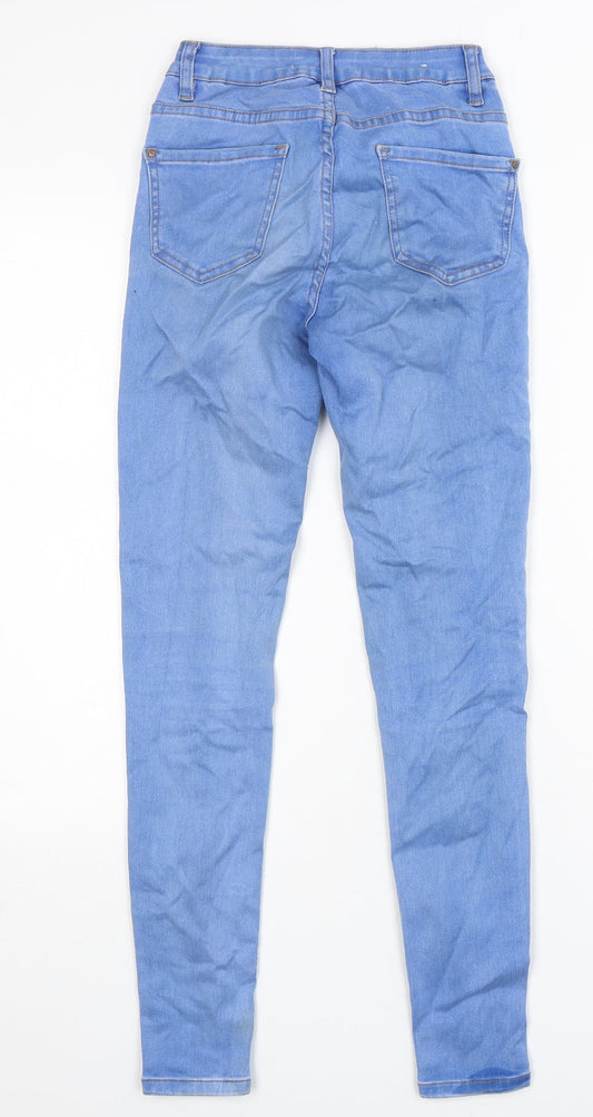 New Look Womens Blue Cotton Skinny Jeans Size 6 L28 in Regular