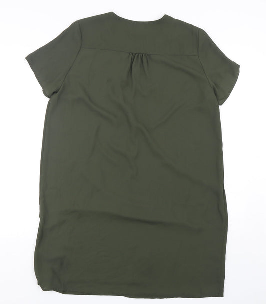 New Look Womens Green Polyester A-Line Size 12 V-Neck Pullover