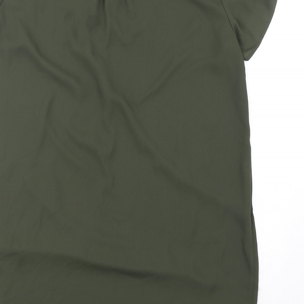 New Look Womens Green Polyester A-Line Size 12 V-Neck Pullover