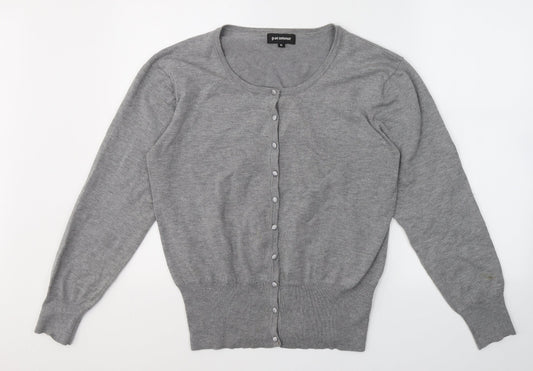 Additional front view of Paramour women’s grey v-neck viscose cardigan jumper, size XL