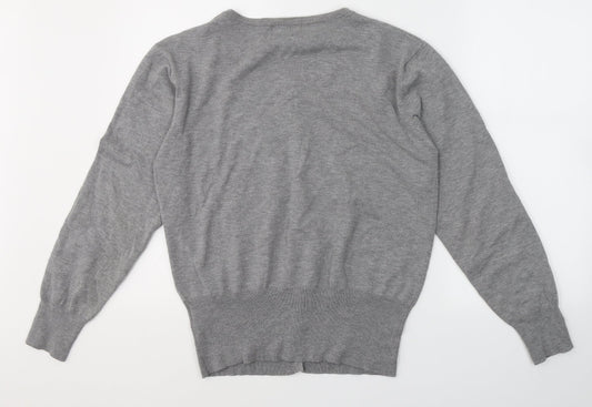 Paramour Womens Grey V-Neck Viscose Cardigan Jumper Size XL