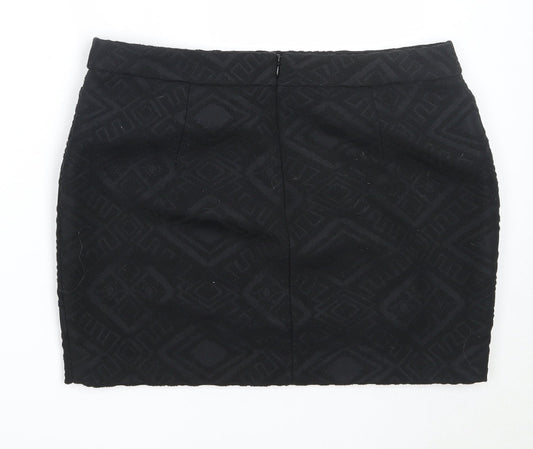 NEXT Womens Black  Cotton Mini Skirt Size 38