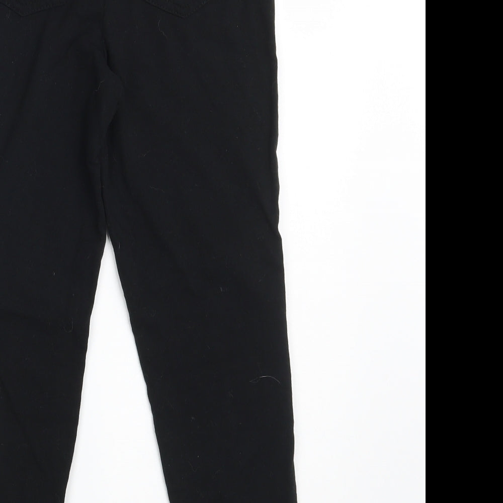 Matalan Girls Black Cotton Jogger Trousers Size 9 Months L20 in Slim - Leggings