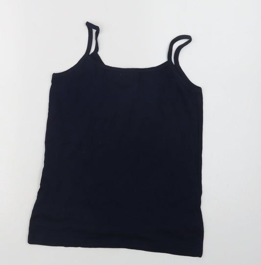 Bonmarché Womens Blue Cotton Camisole Blouse Size M Square Neck