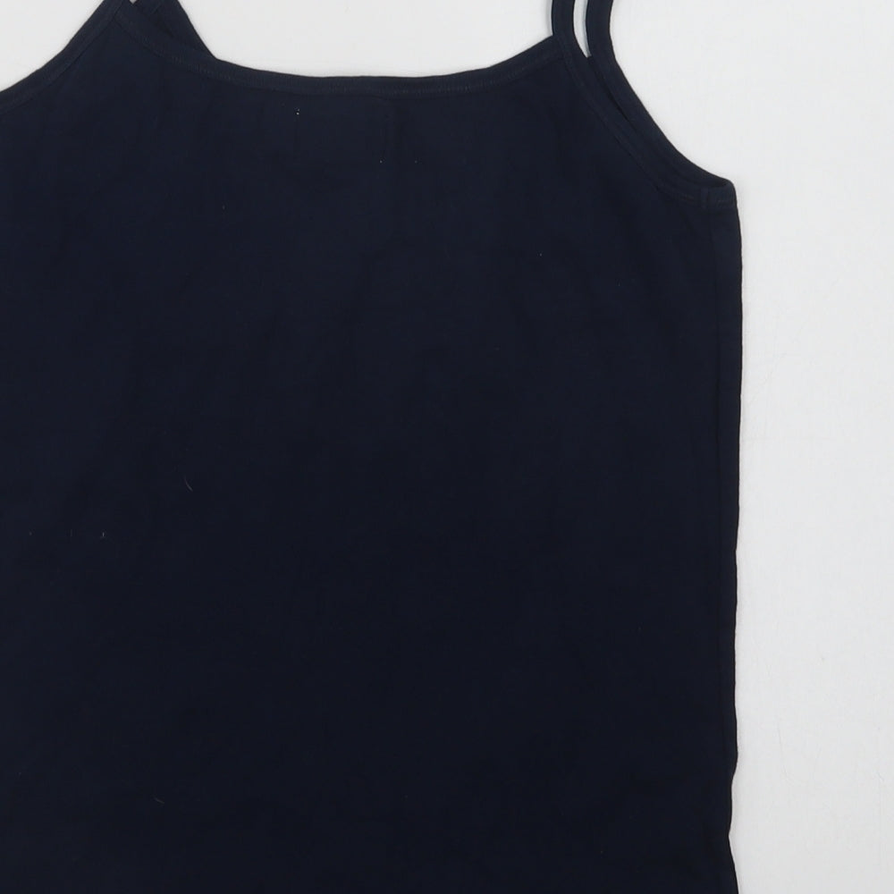 Bonmarché Womens Blue Cotton Camisole Blouse Size M Square Neck