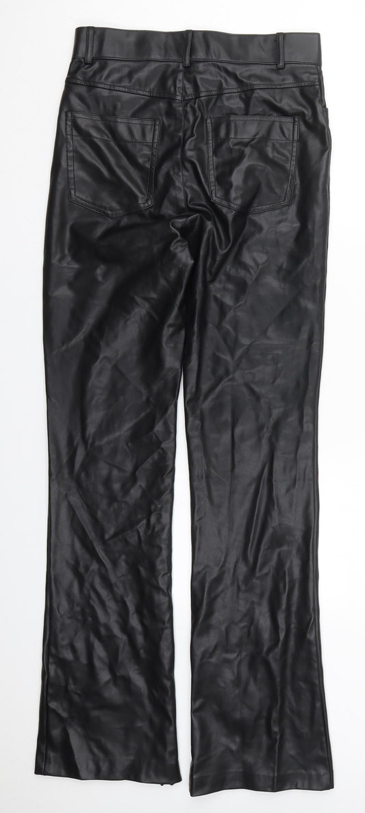 Preworn Mens Black Polyurethane Trousers Size 29 in L32 in Regular Button
