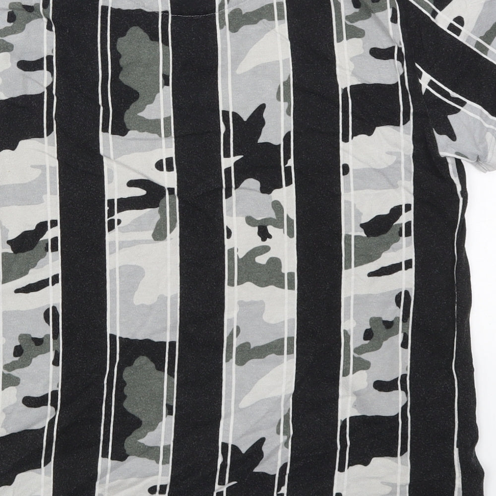 NEXT Boys Black Camouflage Cotton Basic T-Shirt Size 11 Years Crew Neck Pullover - Limited Edition