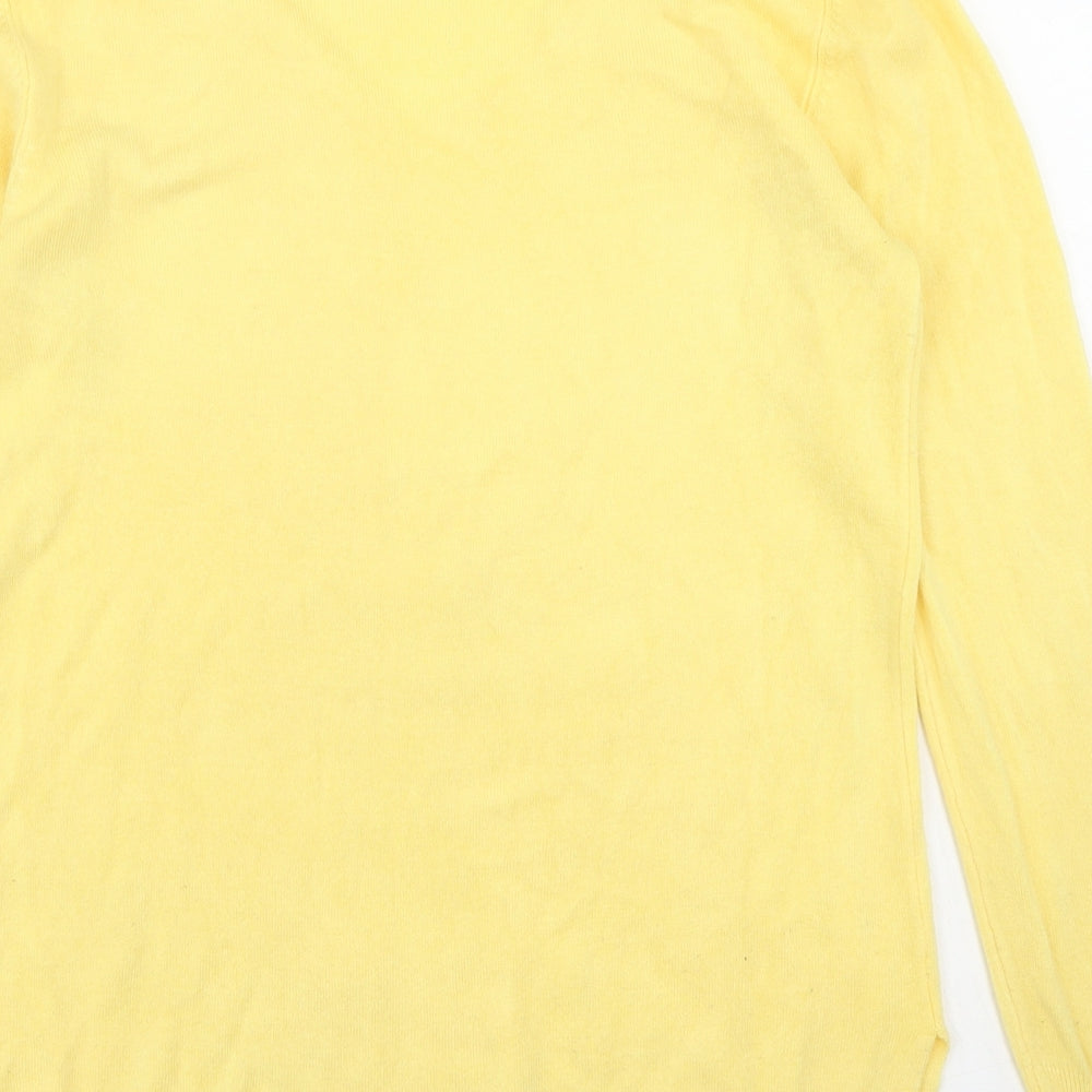 Primark Womens Yellow V-Neck Acrylic Pullover Jumper Size S