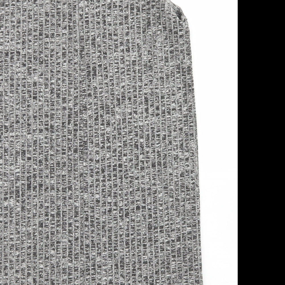 Brand and care label for Papaya women’s grey viscose a-line, size UK 12, v-neck - tie neck