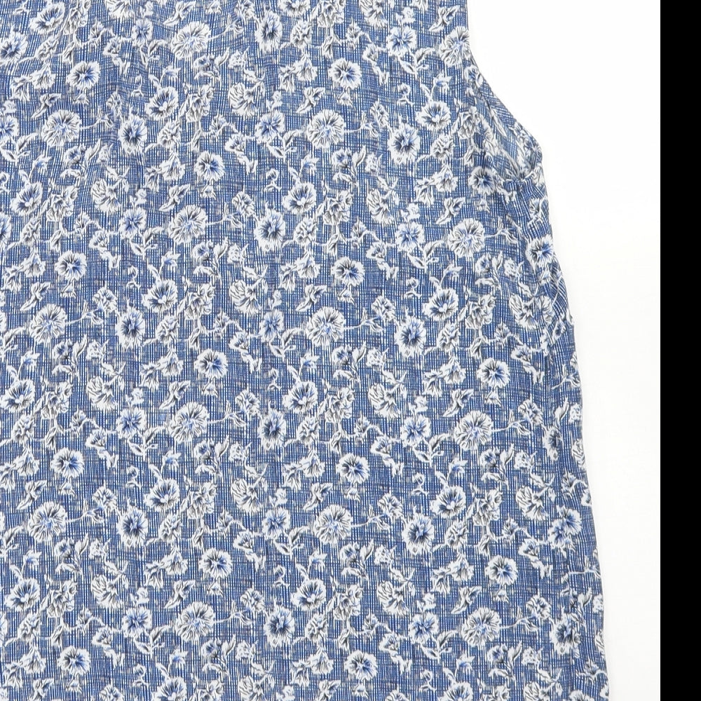 Womens UK Size 8 Papaya Blue Basic Blouse