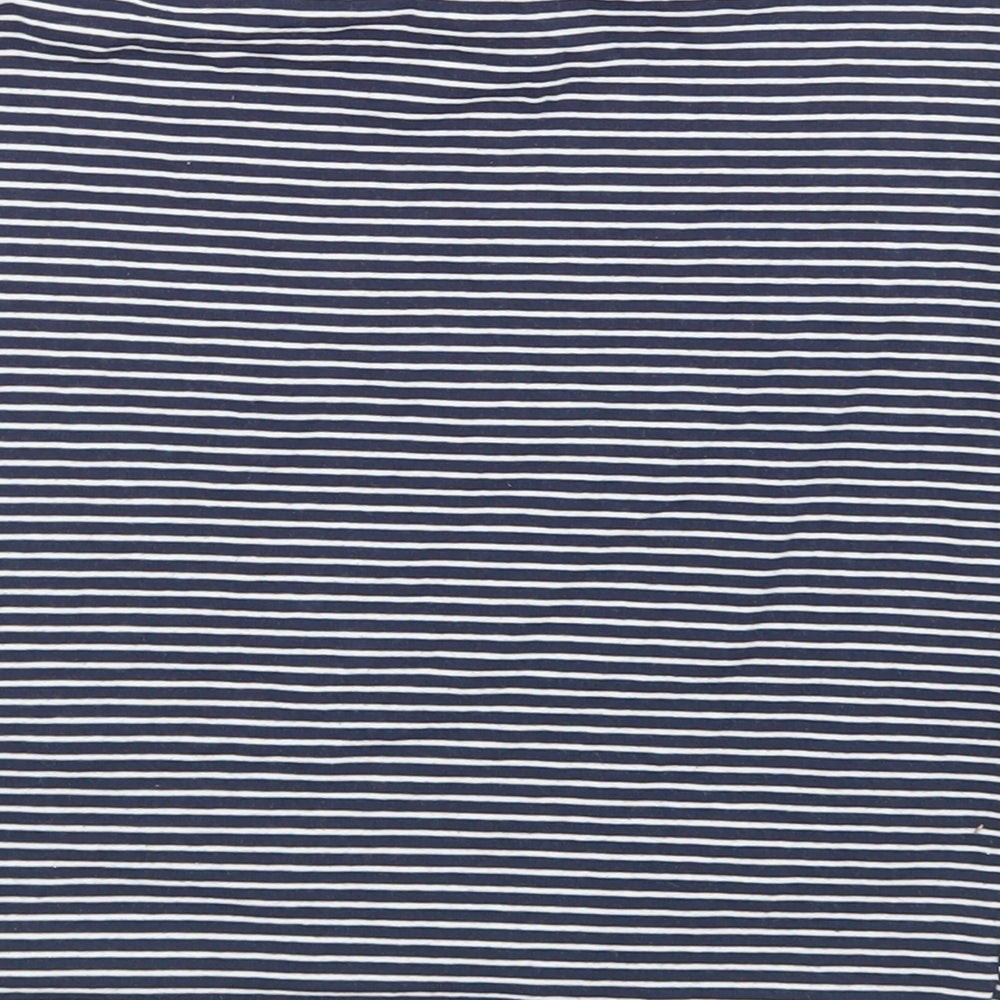 Brand and care label for Atmosphere women’s blue striped cotton straight & pencil skirt, size UK 8