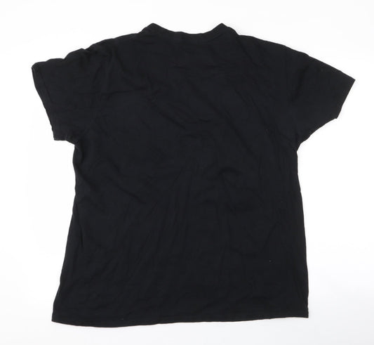 boohoo Womens Black Polyester Jersey T-Shirt Size L Round Neck - WMN , woman