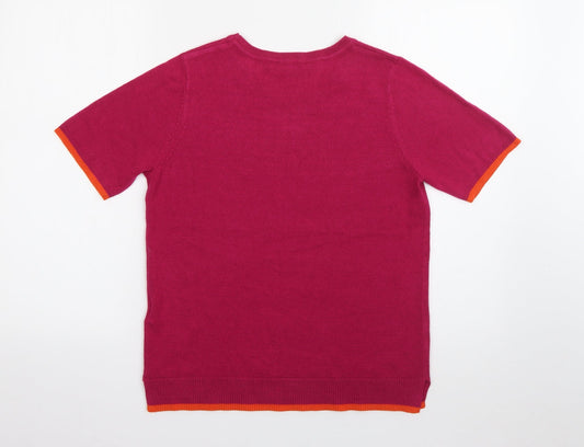 Womens UK Size 10 Love Knitwear Pink Jersey T-Shirt