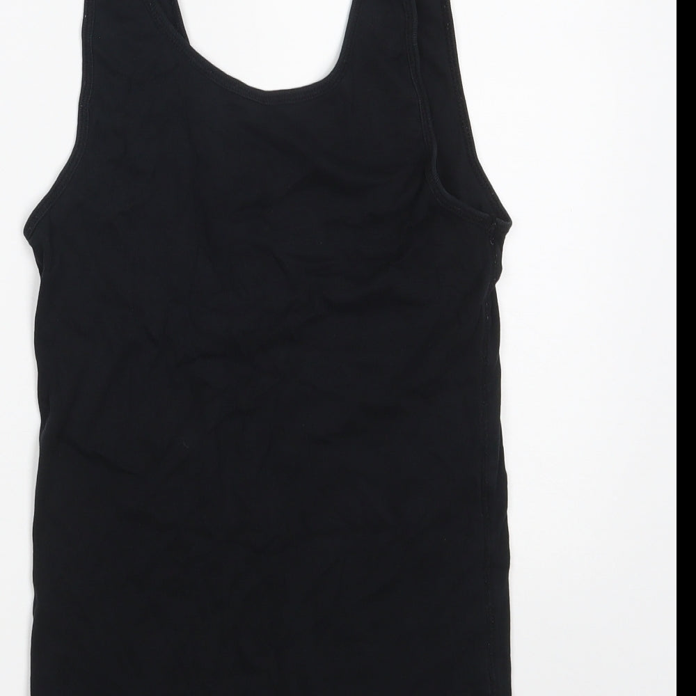 Dunnes Stores Womens Black 100% Cotton Vest Sweatshirt Size 12