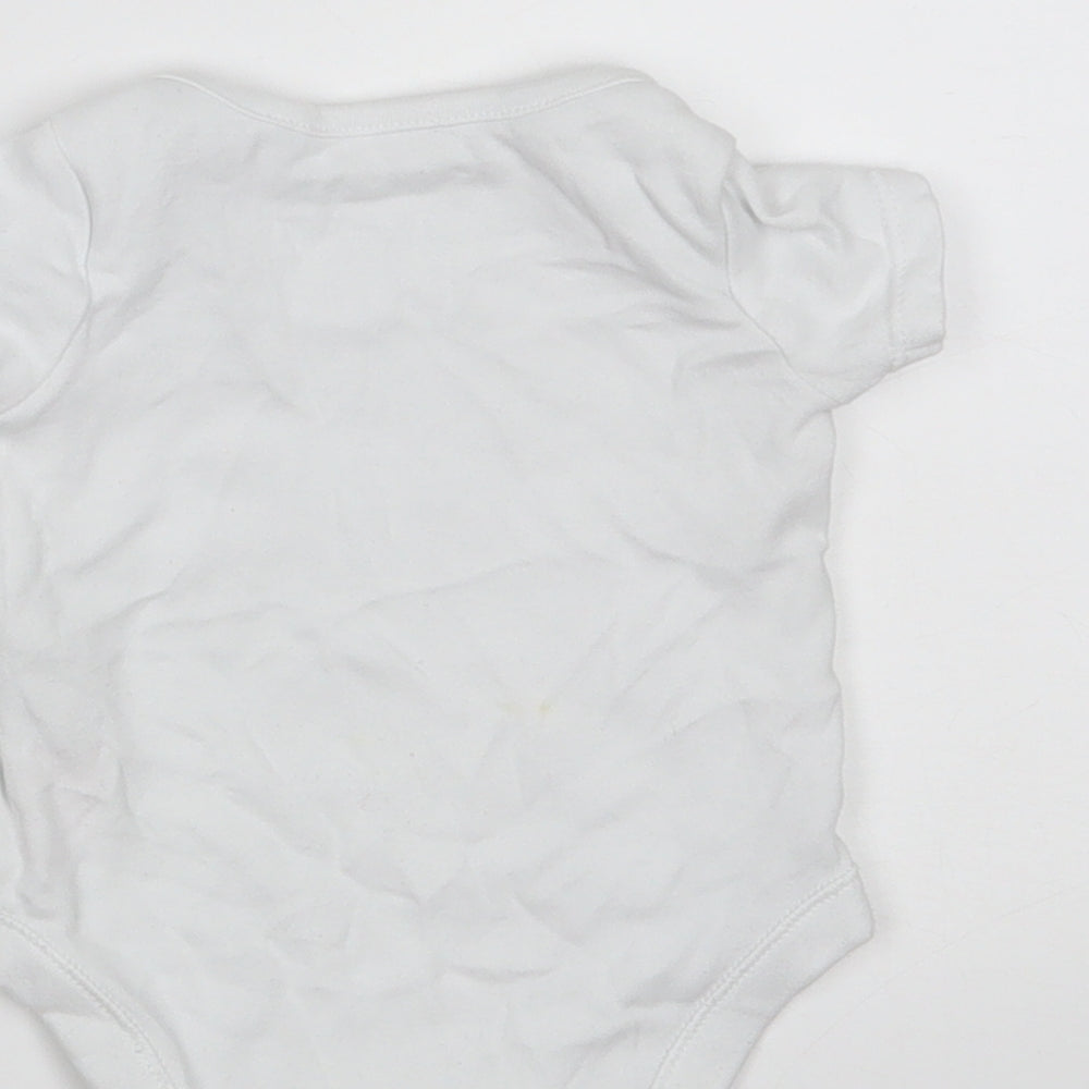 F&F Baby White 100% Cotton Babygrow One-Piece Size 0-3 Months Button