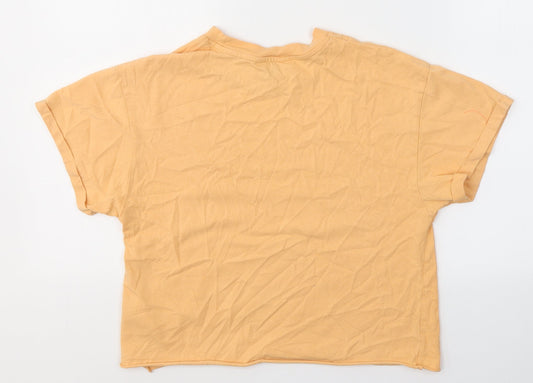 Womens UK Size S Miss Selfridge Orange Basic T-Shirt